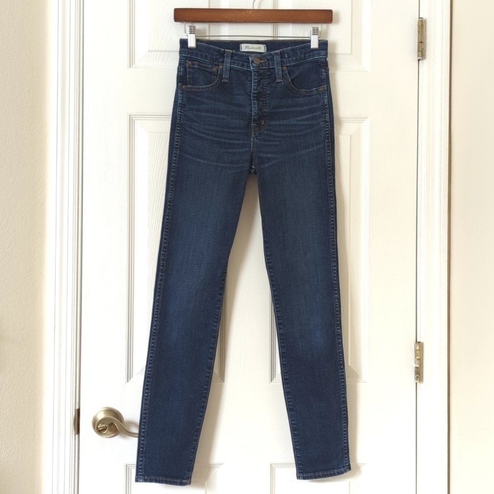Madewell Classic 10" High Rise Dark Indigo Wash Ankle Length Skinny Jeans 25
